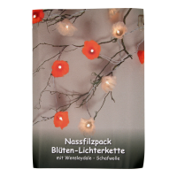 Nassfilzset Blüten-Lichterkette aus Wensleydale-Wolle