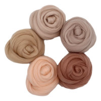 Filzwolle Kammzug helle Hauttöne - 5 x 20g Merino...
