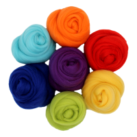 Filzwolle Kammzug Regenbogen - 7 x 20g Merino Farbmix 140g