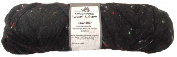 Fingerwolle “tweed”-Style Schwarz
