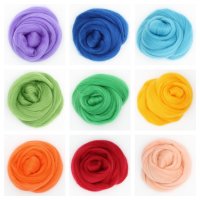 Filzwolle 20g feiner Kammzug Schafwolle (Merino) 21mic...