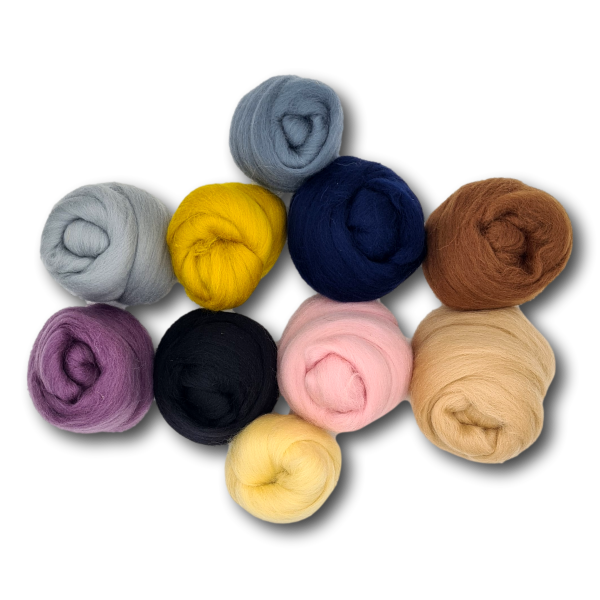 Filzwolle - 10 Knäuele 20 Gramm Kammzug Wolle Set 5