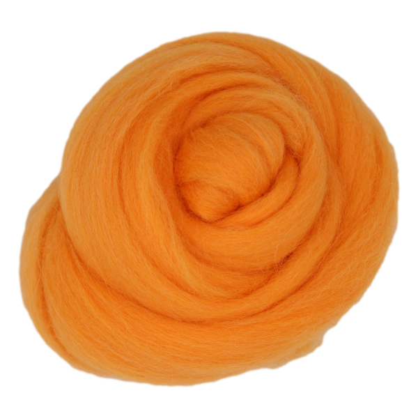 Filzwolle 20g Wolle (Merinowolle) / Märchenwolle zum Trockenfilzen und Nassfilzen Melonengelb